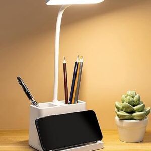 SaleOn Rechargeable 3 Color Light Desk Lamp<6 Month Waranty>Study-Table-Touch Lamp with Pen Mobile Holder Adjustable Reading Lamp Student Eye Care Protection Non Flickering Warm Light, LED, Plastic