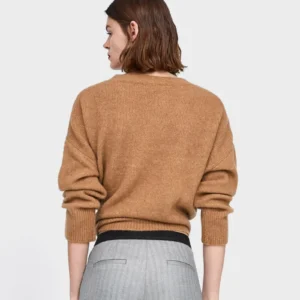 Round-Neck Pullover with Ribbed Hem