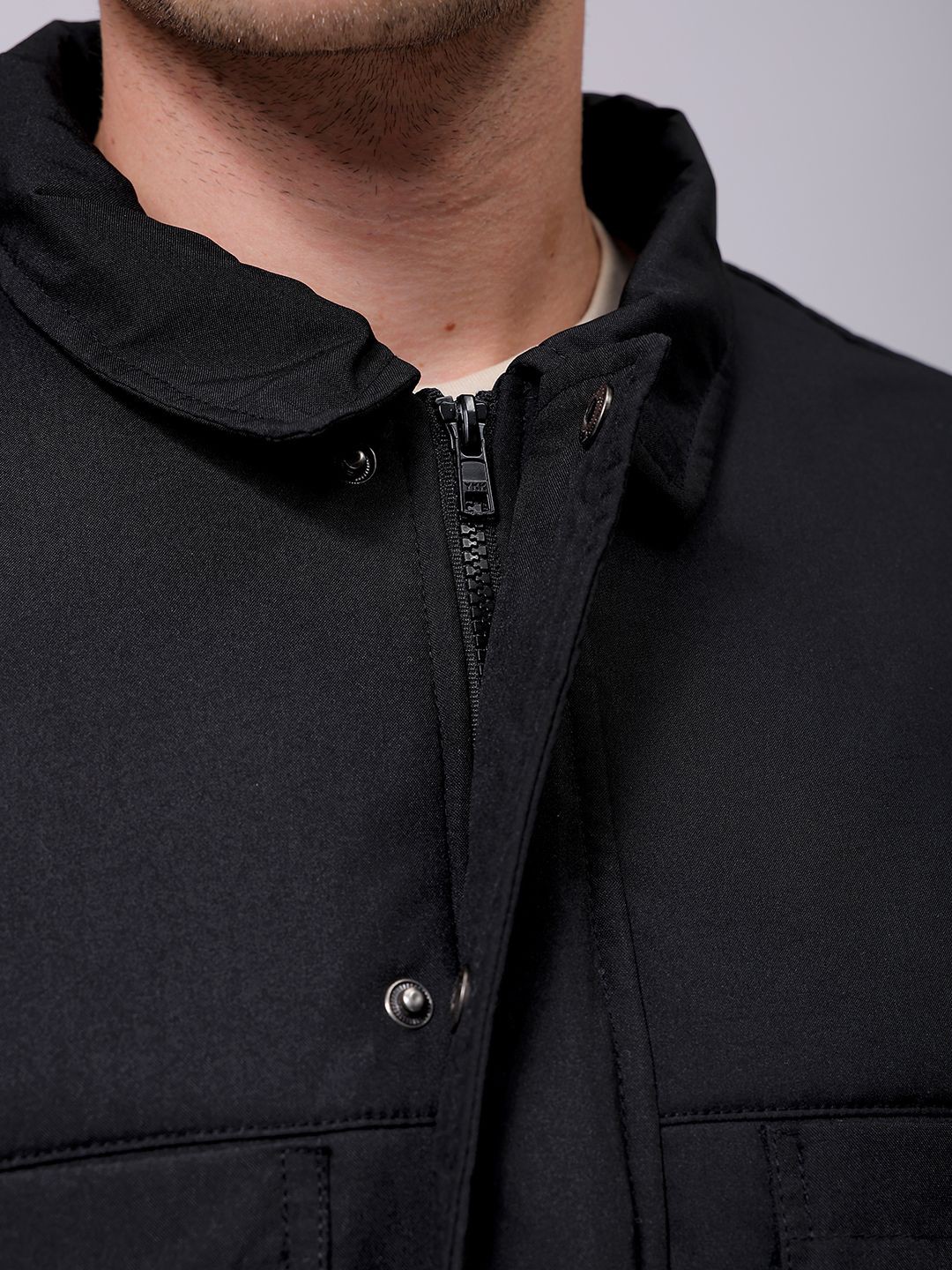 Men Quilted Jacket with Embroidered - Image 2