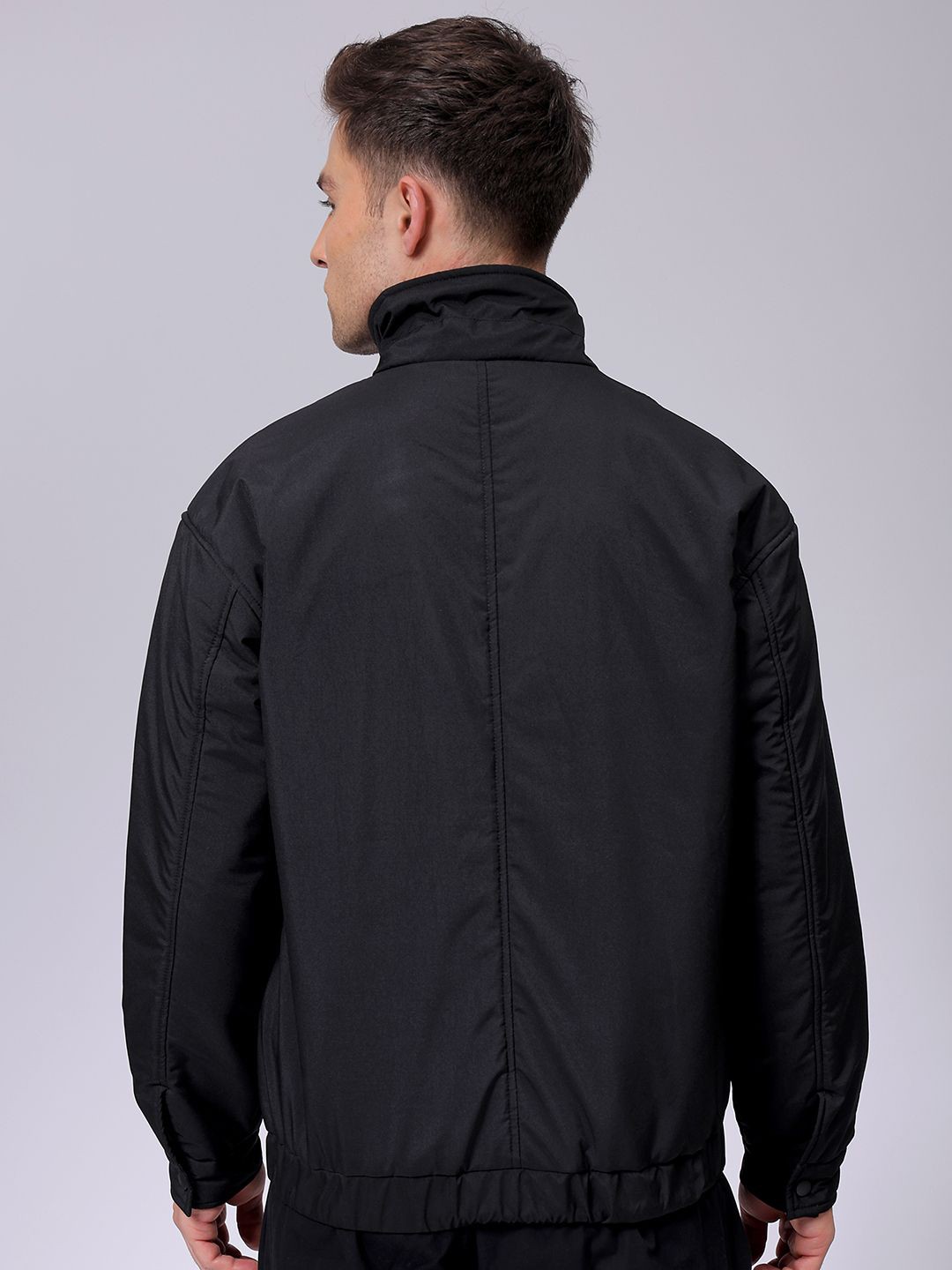 Men Quilted Jacket with Embroidered - Image 3