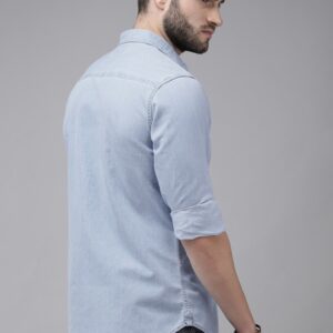 Light Blue Solid Regular Fit Shirt