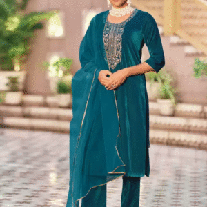 Velvet Kurta Pant Dupatta Set